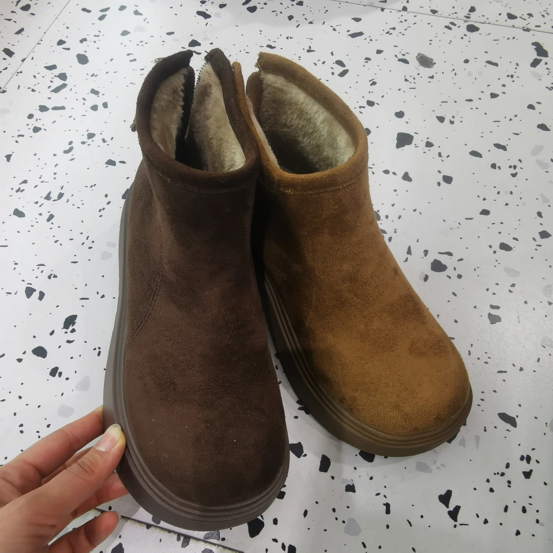 新款上市雪地靴冬季加绒加厚保暖中筒棉鞋女厚底防滑6630