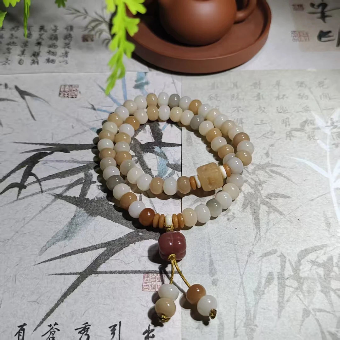 多宝菩提双圈手串 奶酪（无礼盒）700
