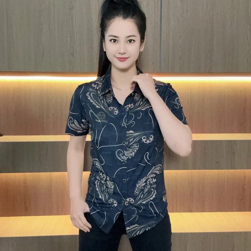 【超时速男装】夏季欧货森林梦境衬衫免烫抗皱冰丝休闲衬衣K8272