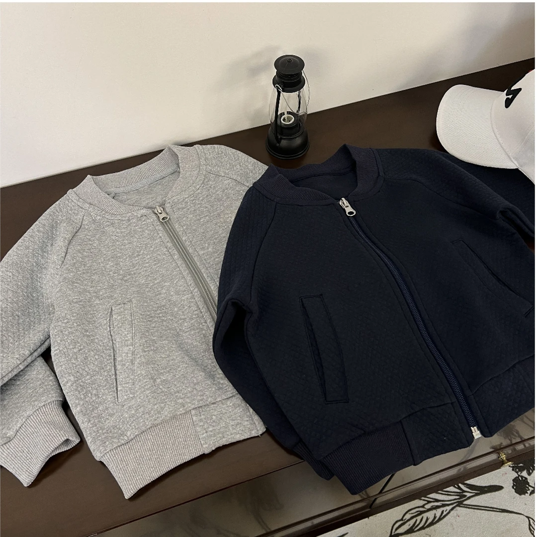 【WD152夹棉外套】萌娃穿搭秋季时尚男童绣花外套洋气百搭韩版休闲