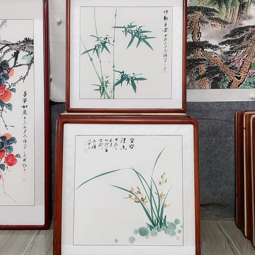 【闪购商品】国画书画作品带框65×65厘米