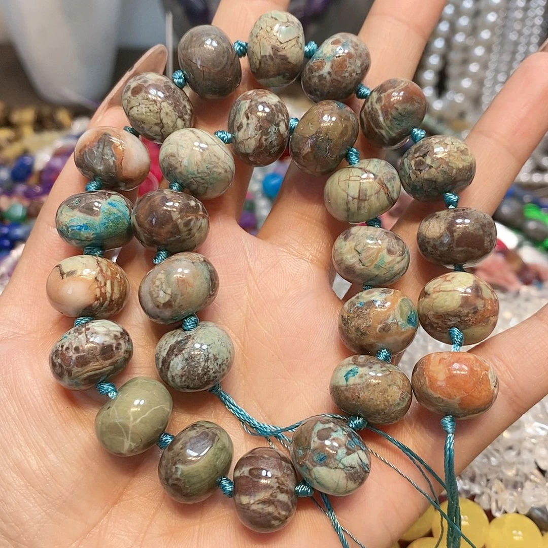 玛瑙/玉髓散珠天然石16mm一条车轮