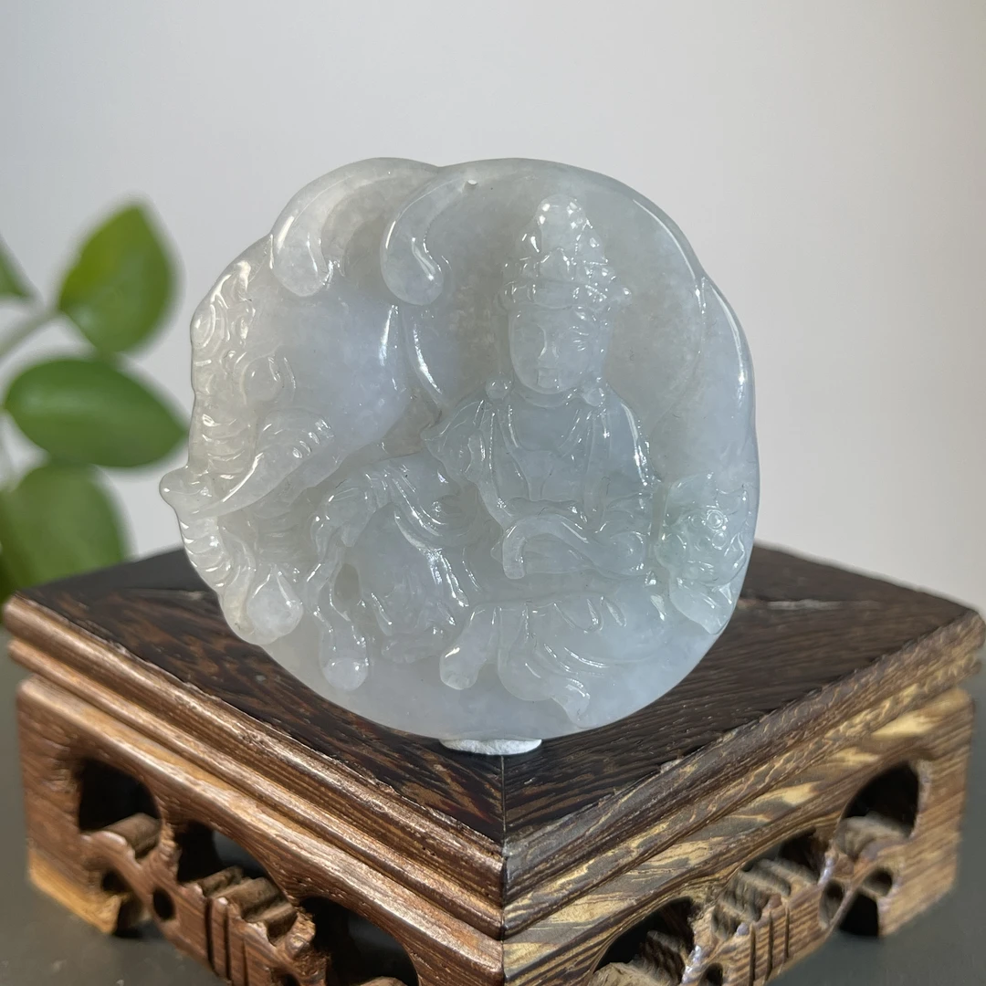 JYB29-62  天然缅甸A货翡翠  普贤