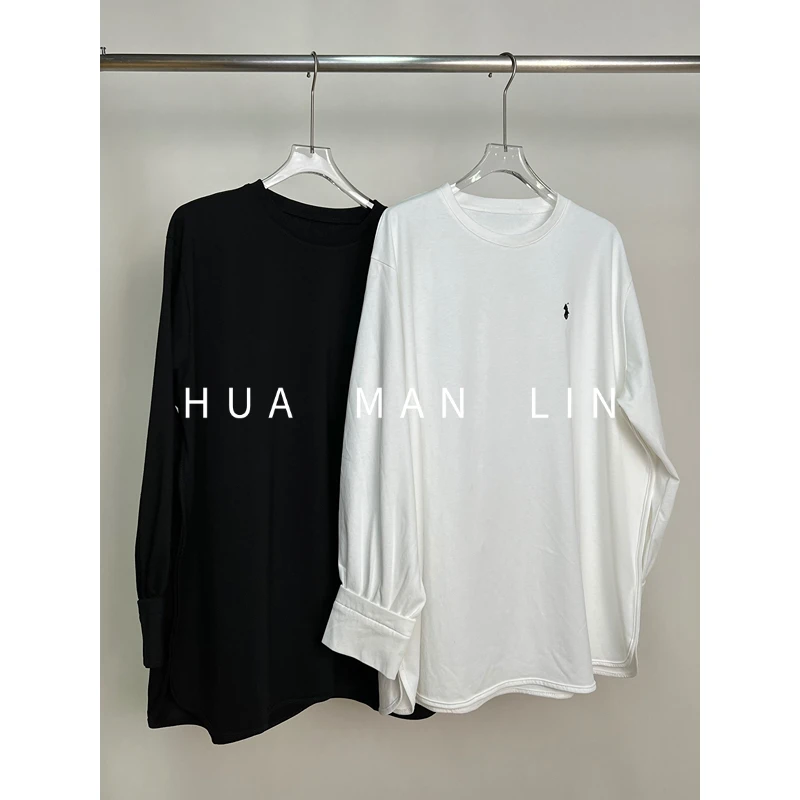 【花满林】两色圆领刺绣小马秋冬百搭打底上衣83520