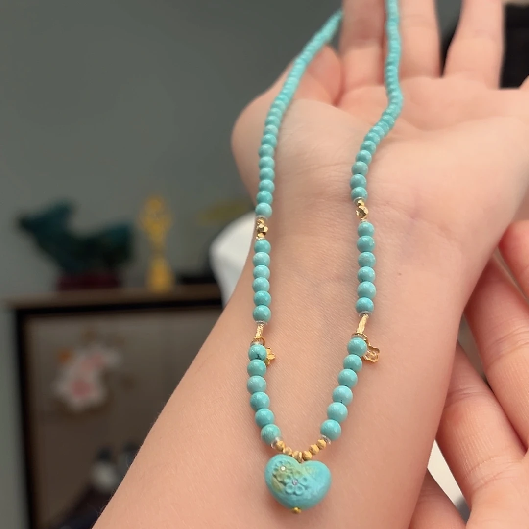 绿松石18K金镶嵌颈饰