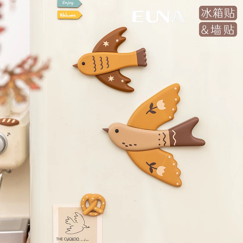 阿楹 有趣燕子鸟床头电视墙面壁饰遮洞儿童房餐厅转角卧室门挂件