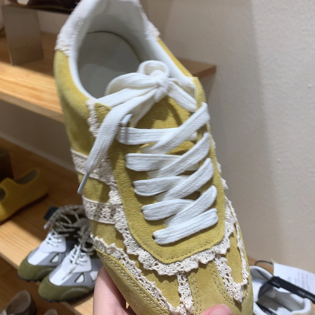 鱼嘴鞋36码数黄色真皮德训京东快递