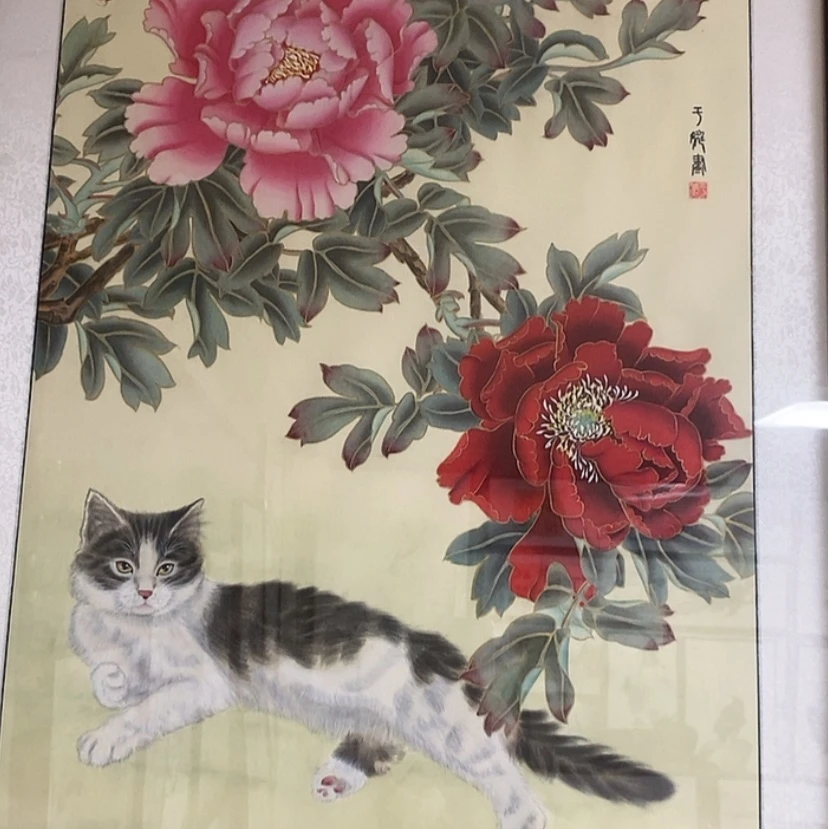 【闪购商品】国画手绘国画带框工笔绢画