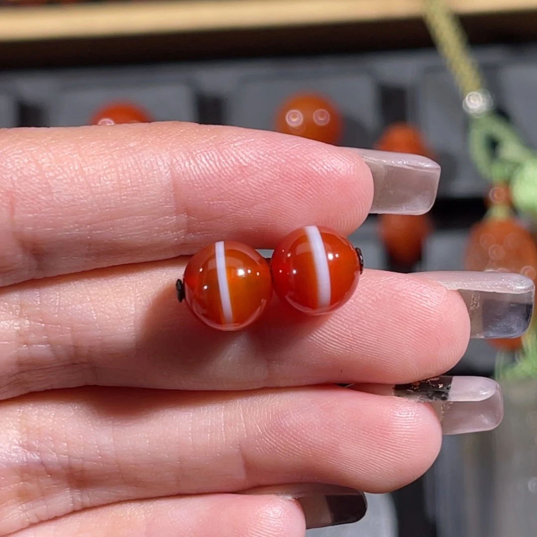 未镶嵌红一线药师8.5mm不退换玛瑙/玉髓