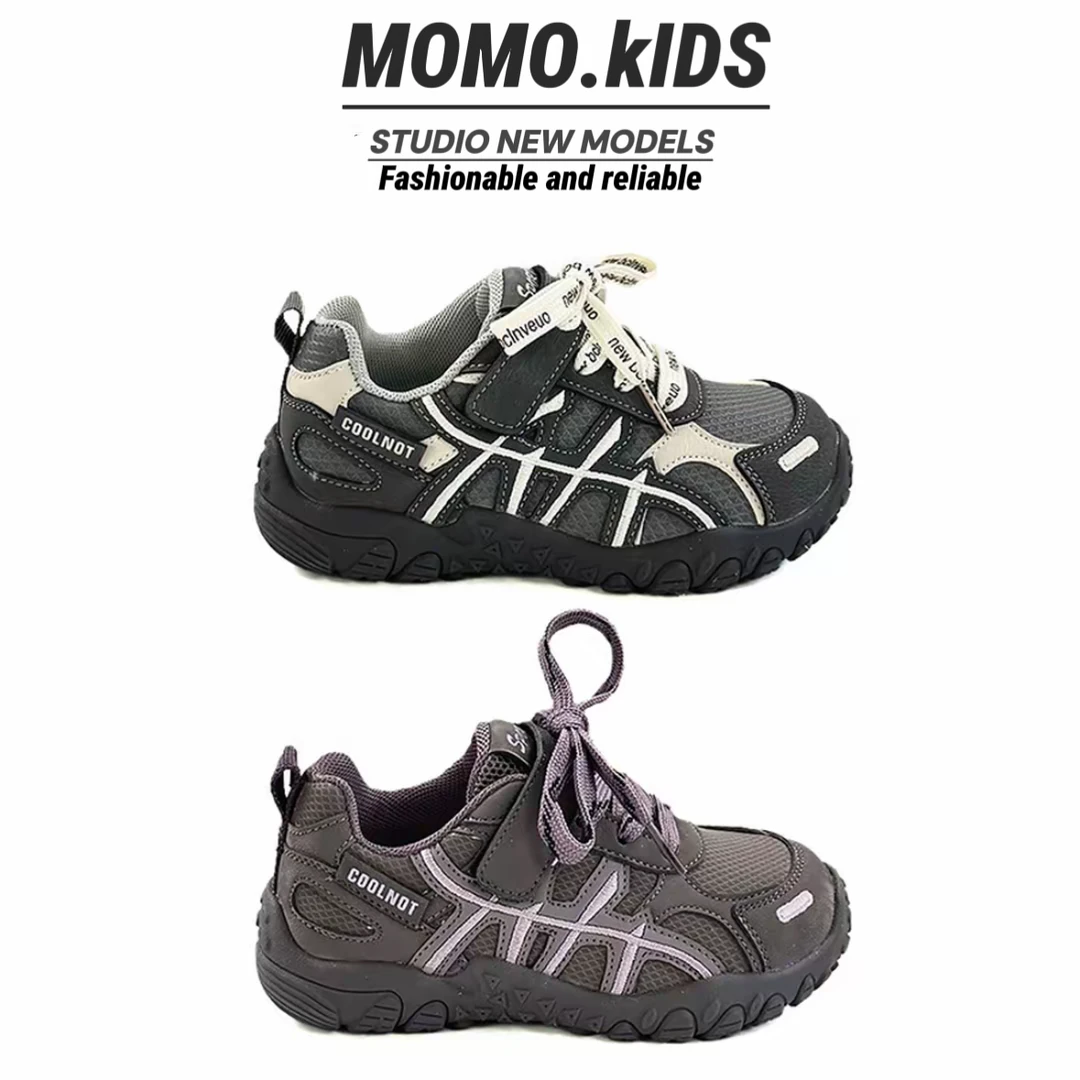 儿童休闲运动鞋2025秋季新款女童时尚百搭德训鞋男童阿甘鞋-25088