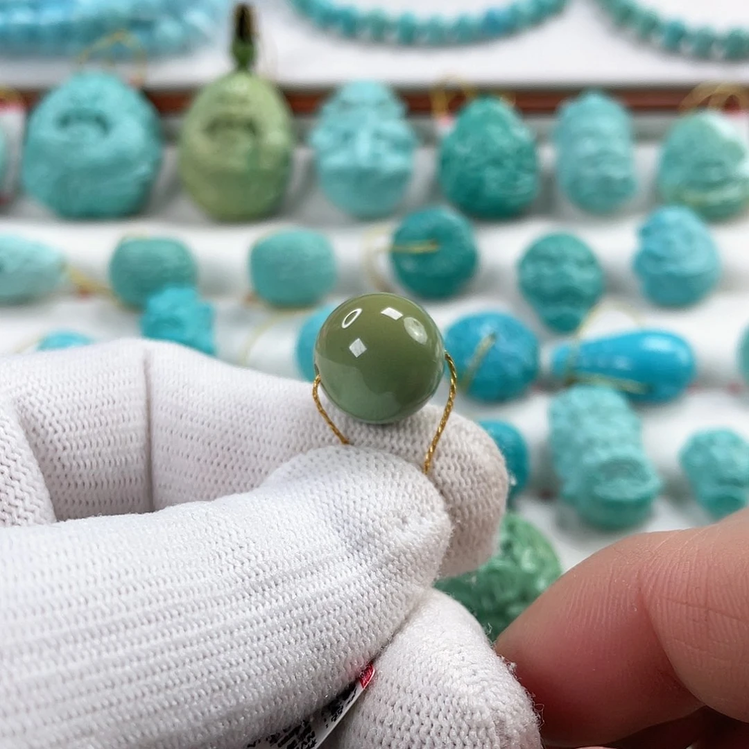 绿松石车挂未镶嵌尺寸13.8