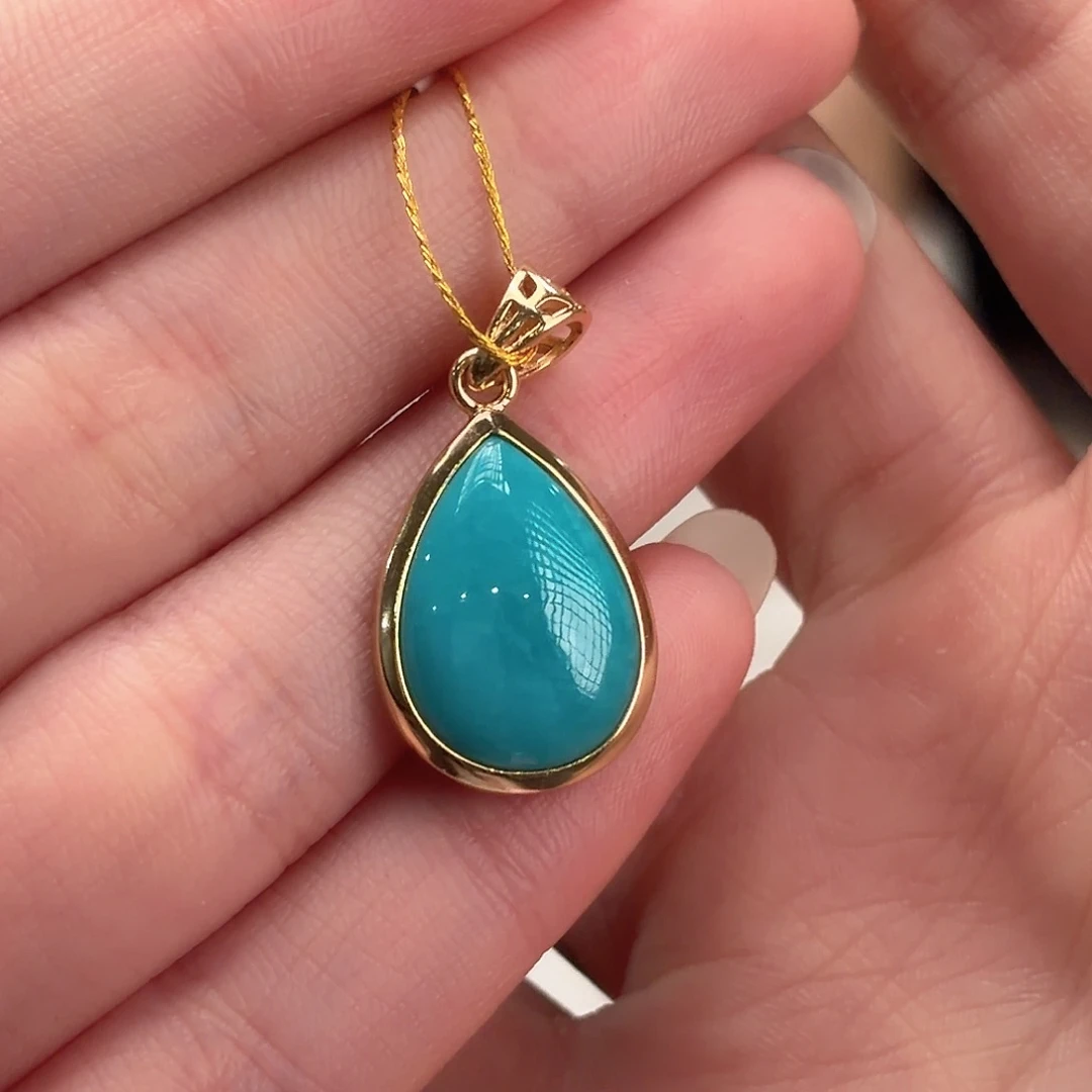 绿松石银S925镶嵌颈饰