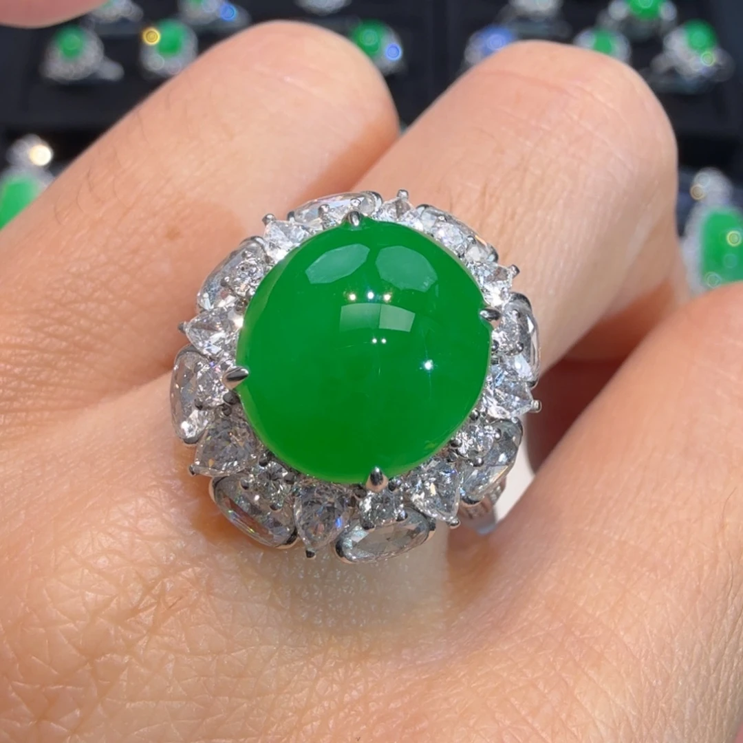 翡翠18K金镶嵌戒指收到货48小时鉴赏期