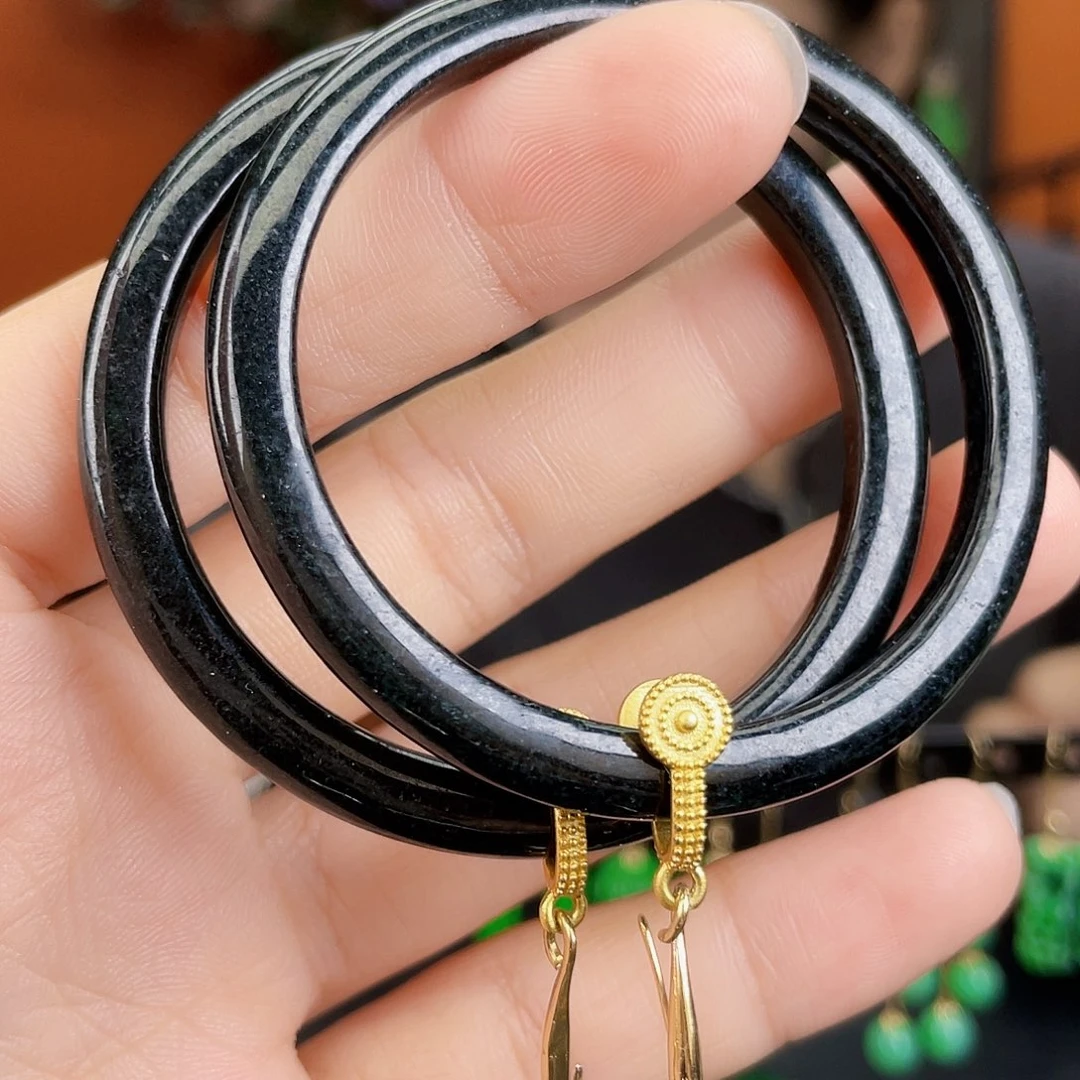 翡翠未镶嵌耳饰饰品