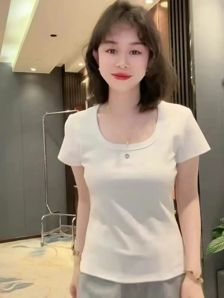 欧货时尚T恤女25春夏新款气质女神显瘦字母印花长袖打底衫罩衫潮