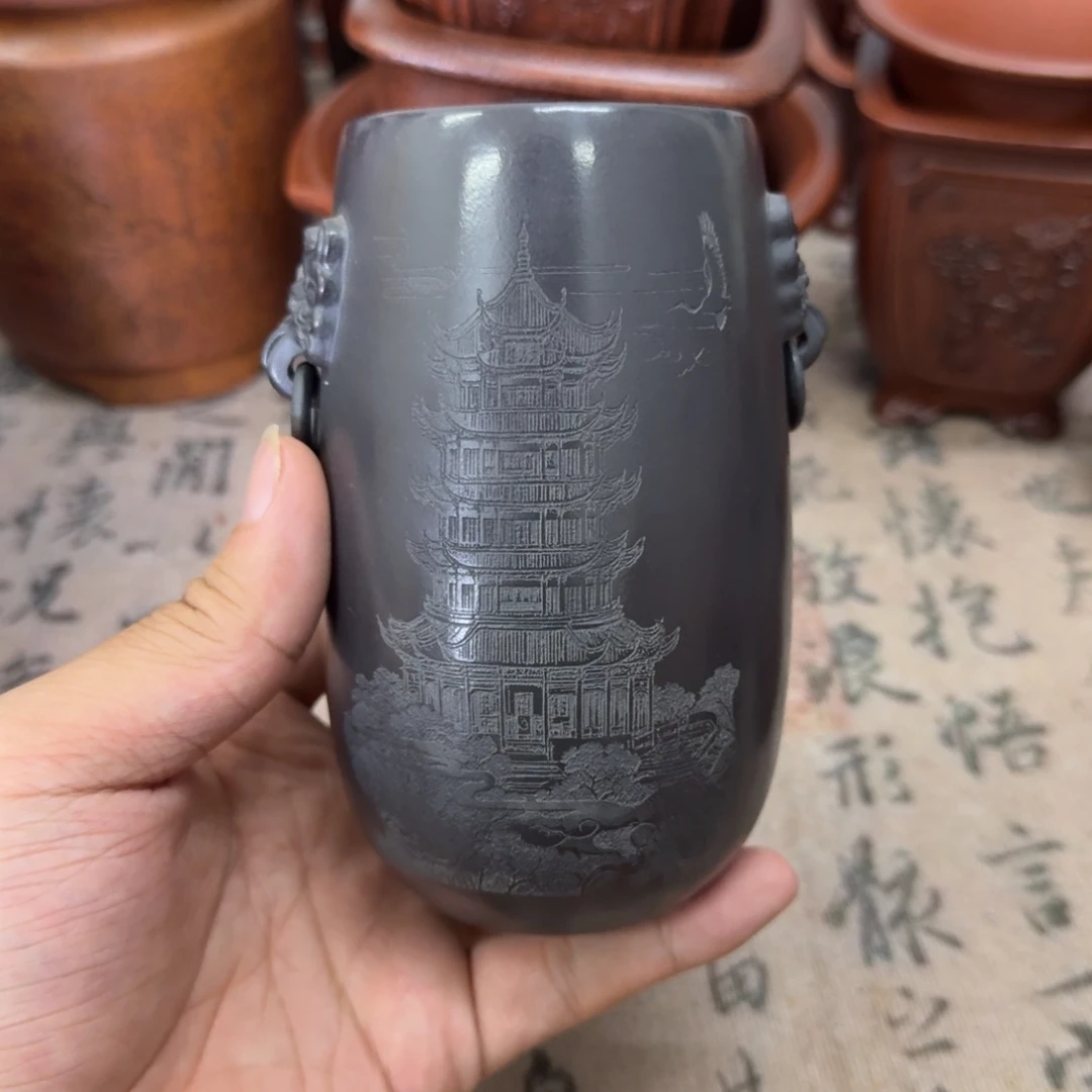 紫砂花盆5.5x12内经紫砂花盆