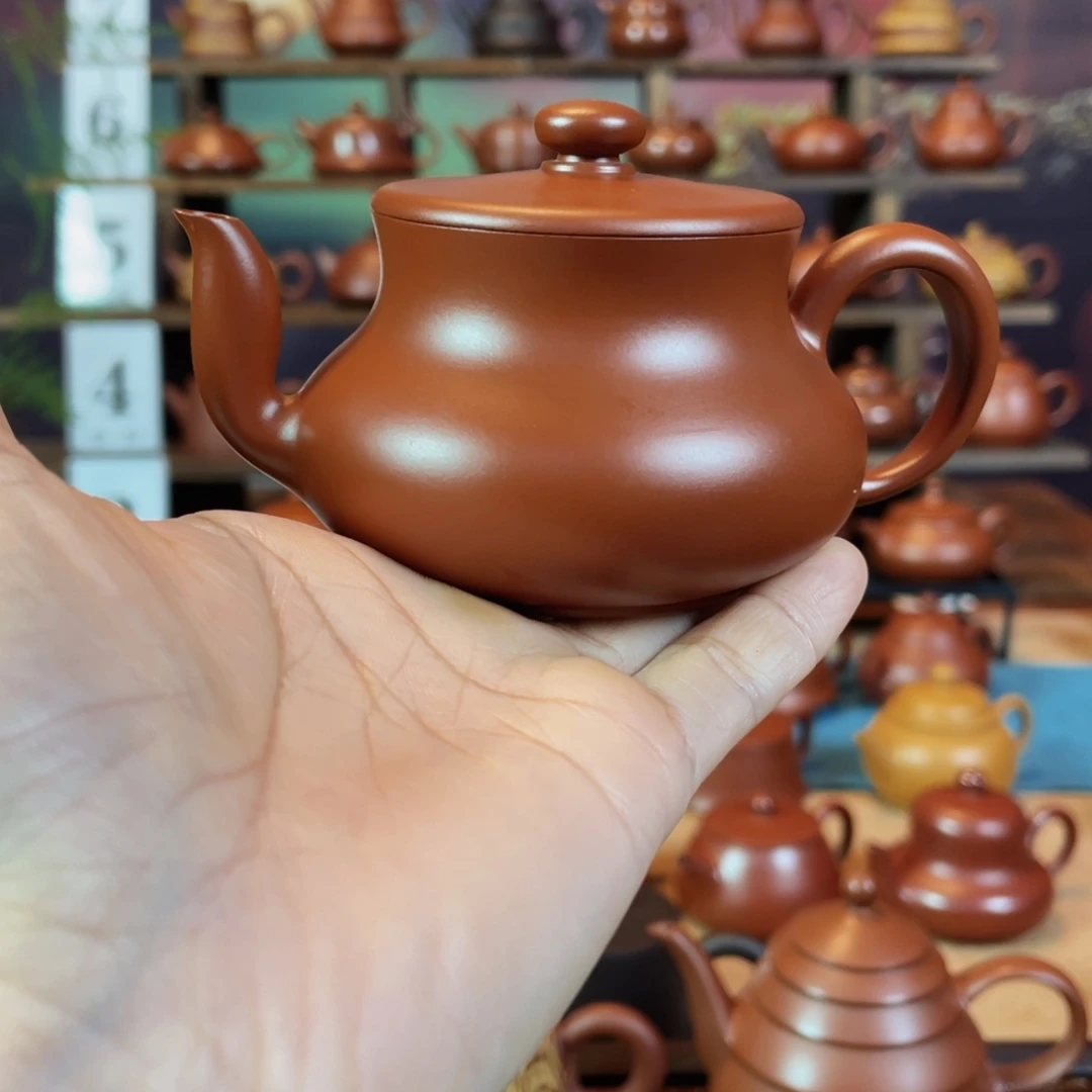 茶壶紫砂—****—潮州手工手拉朱泥君德壶
