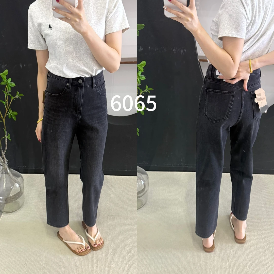 品牌清货 6065 断码全新高腰显显瘦九分法棍牛仔裤裤