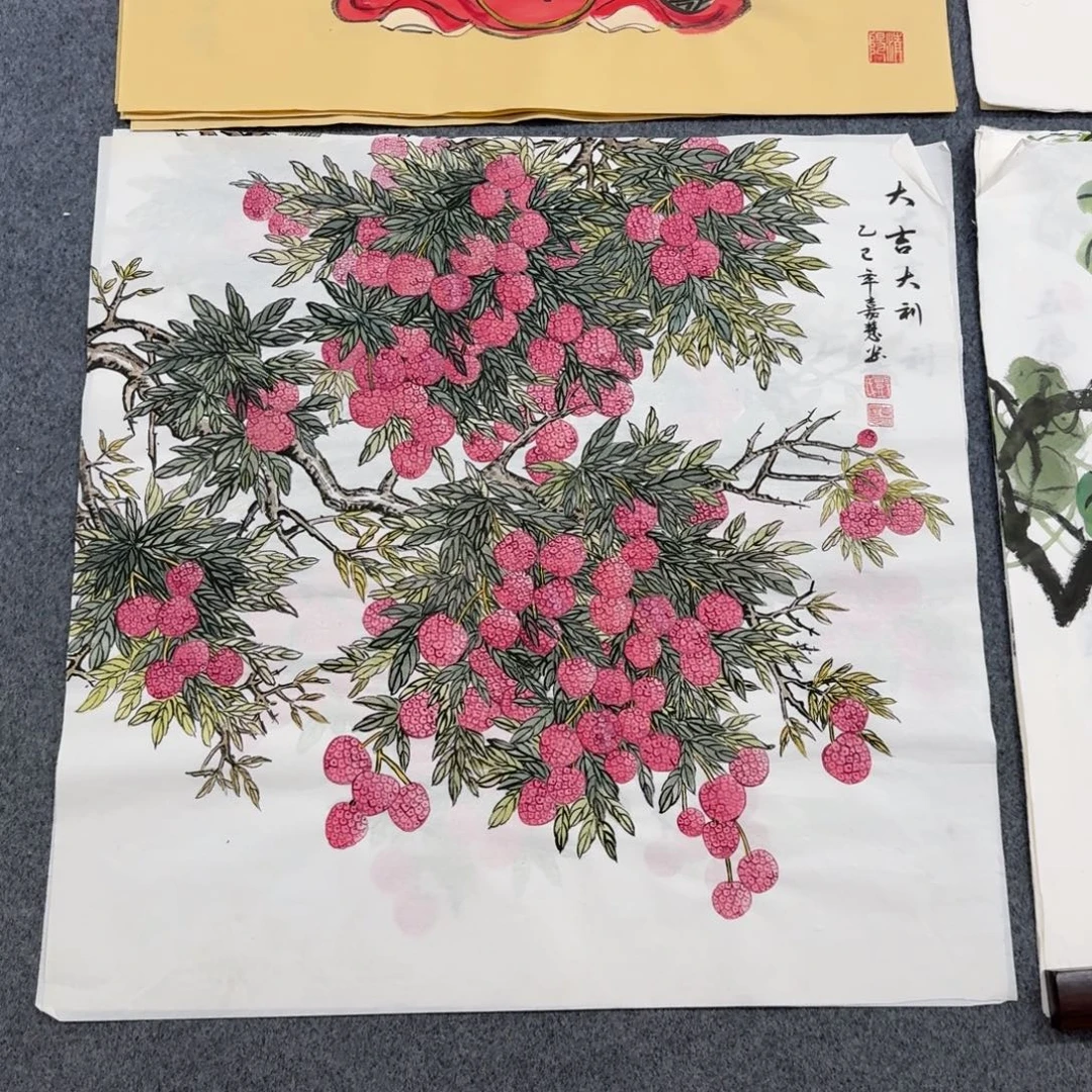 国画四尺斗方70X70纯手绘作品