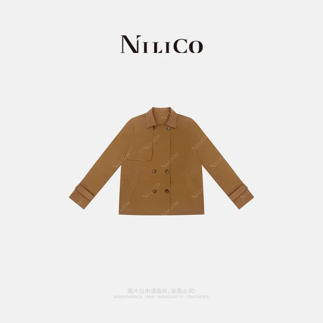 NILICO【赏枫】法式休闲高密棉感显瘦挺阔百搭时髦凹造型风衣