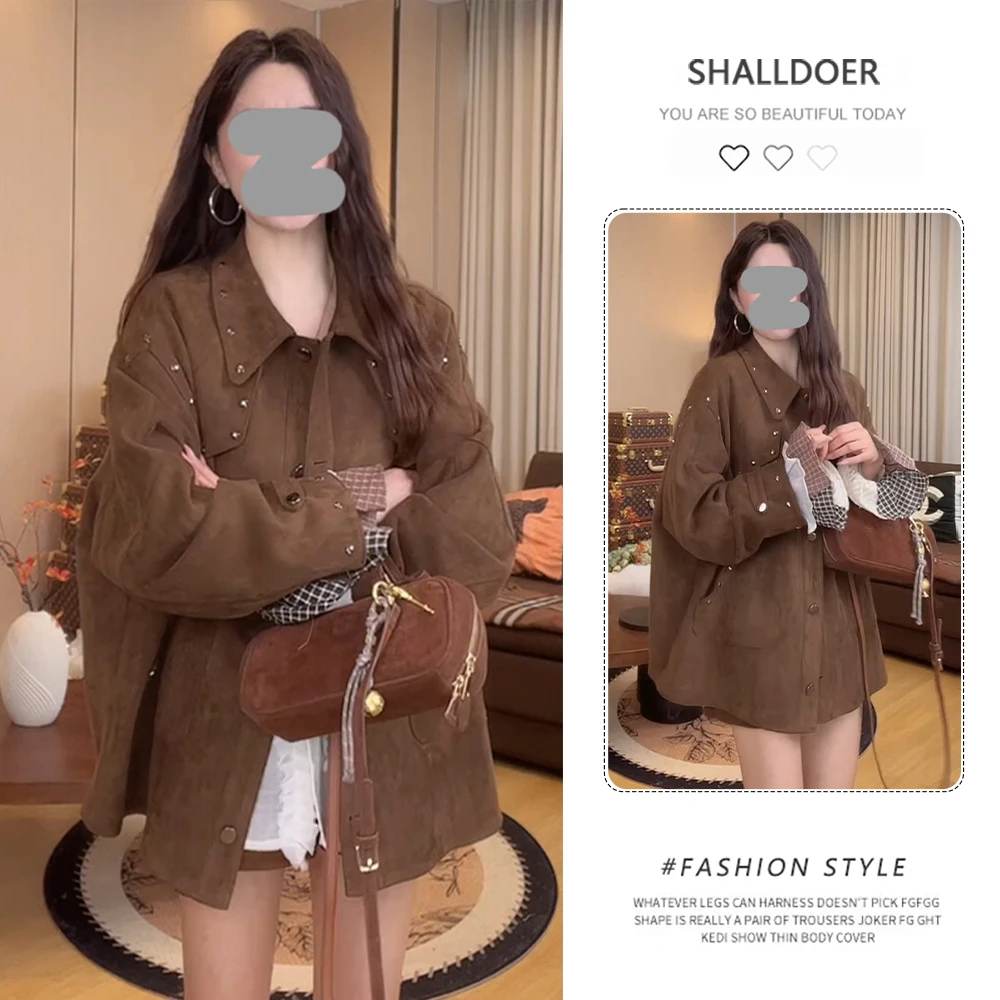 2025秋季新款韩版百搭宽松设计感纯色百搭外套女小众洋气显瘦衣服