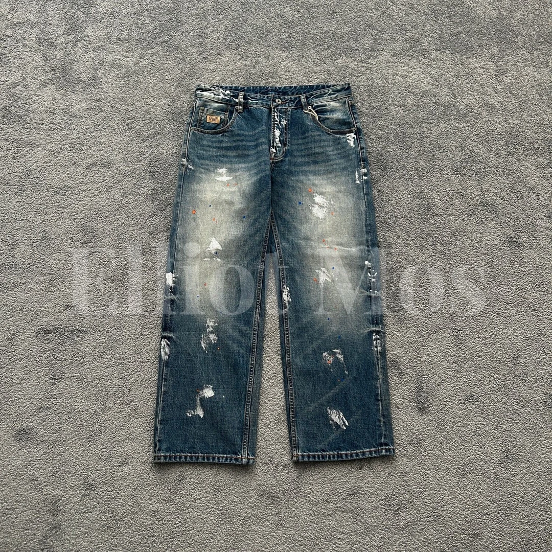 Elliot Mos14.5盎司~Washed Denim 复古手工涂鸦赤耳牛仔裤-0973