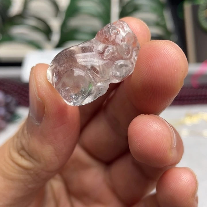 水晶颈饰未镶嵌微棉体白水晶貔貅吊坠