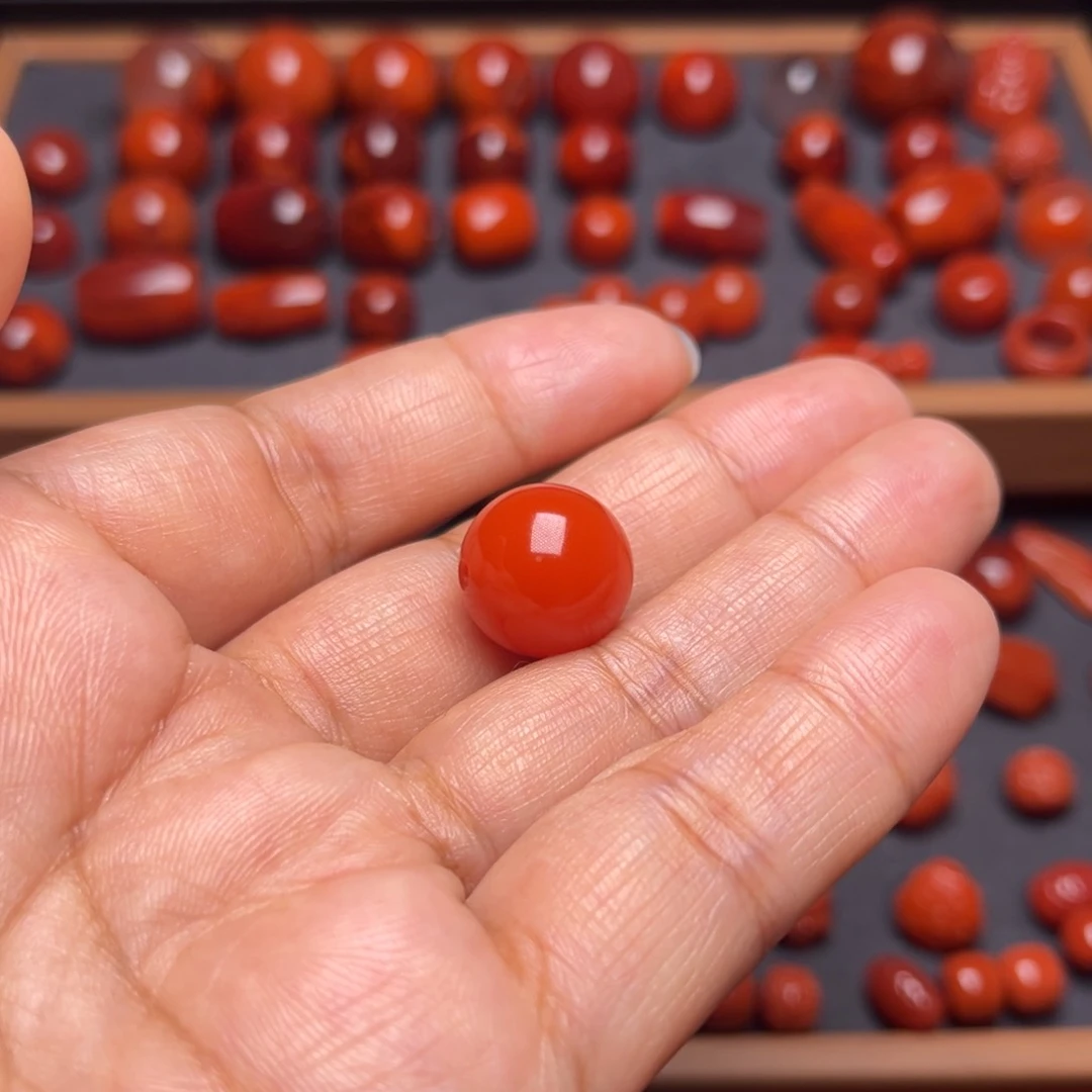 南红玛瑙配饰未镶嵌争*圆珠卡14.1