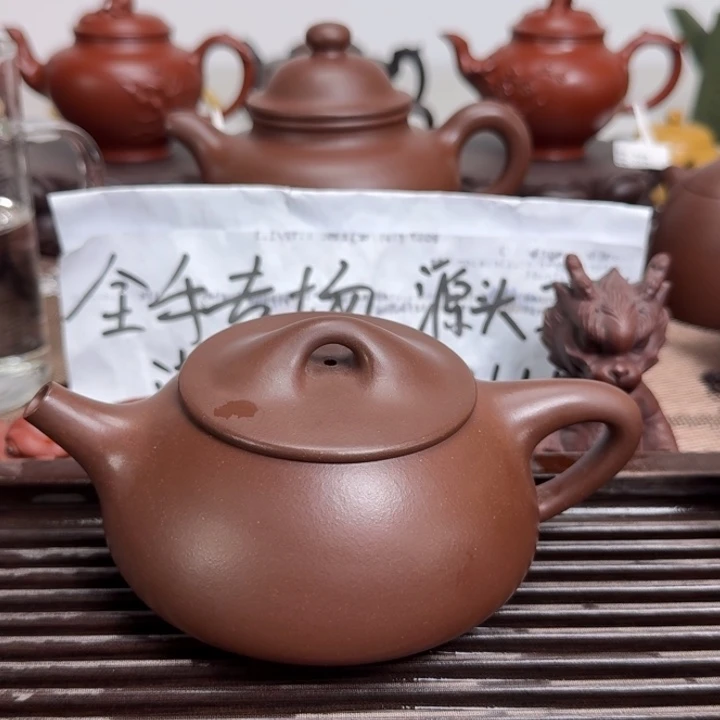 茶壶紫砂勤*富景舟石瓢老紫泥