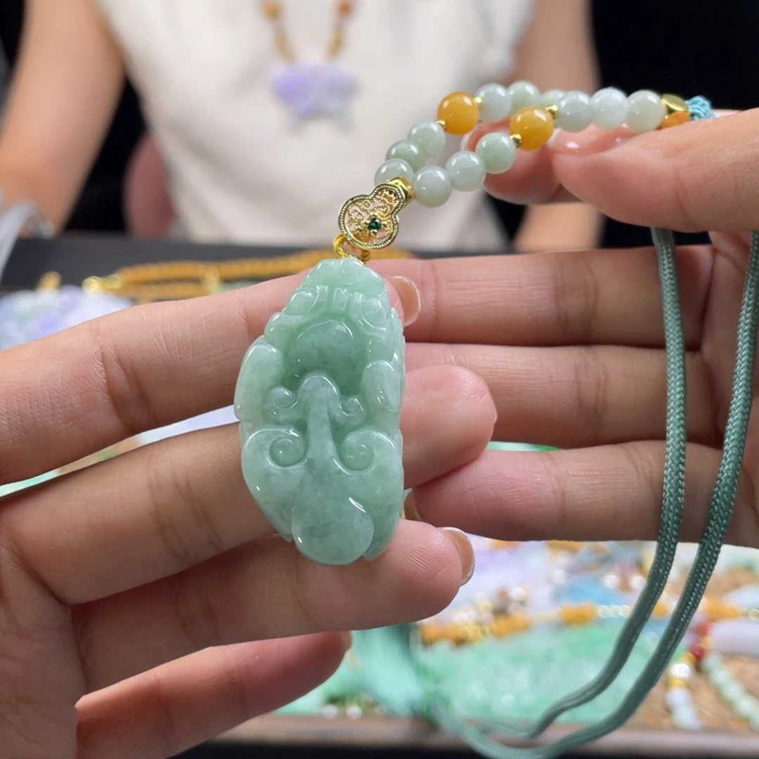翡翠未镶嵌颈饰代编织