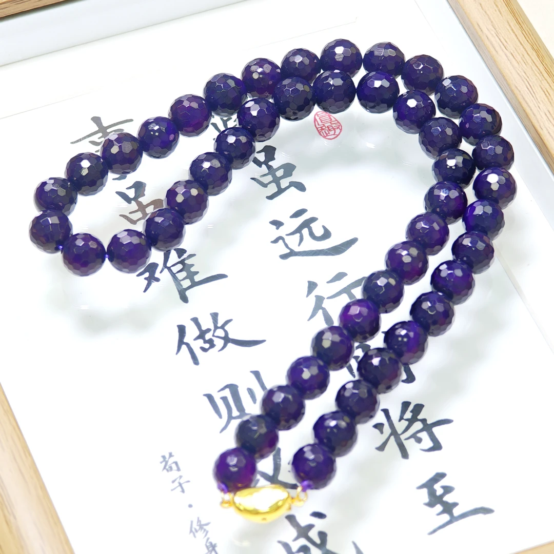 天然舒俱来皇家紫杉醇钻石面玉石项链 79-多样性发货