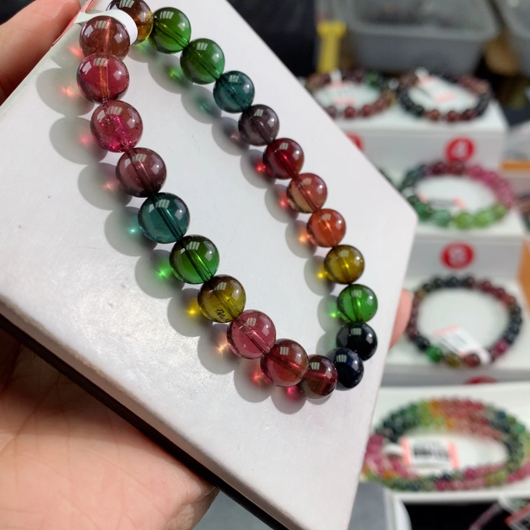 碧玺手链未镶嵌      9.3mm。