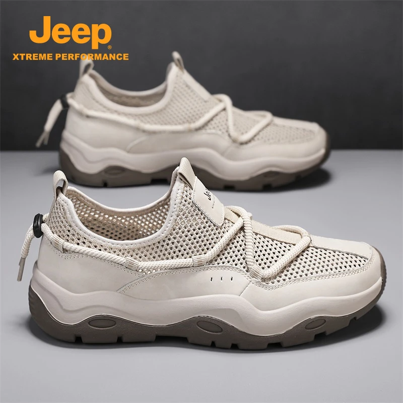 jeep飞织网鞋镂空轻便透气低帮溯溪鞋防滑潮流百搭日常开车专用鞋