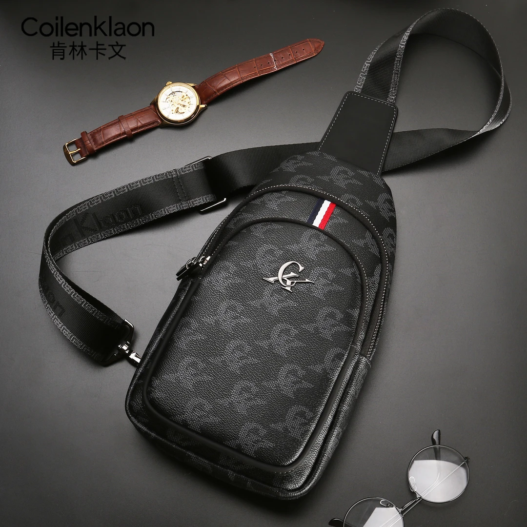 法国肯林卡文胸包男款欧美时尚奢侈品牌单肩包高档黑色轻便斜挎包