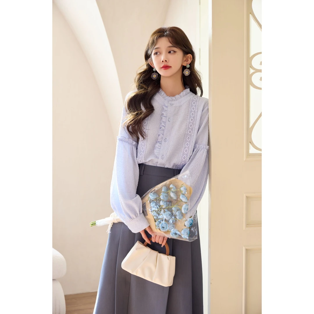 余紫绮【冰萃】春季新款长袖衬衫女百搭上衣ZE0706184