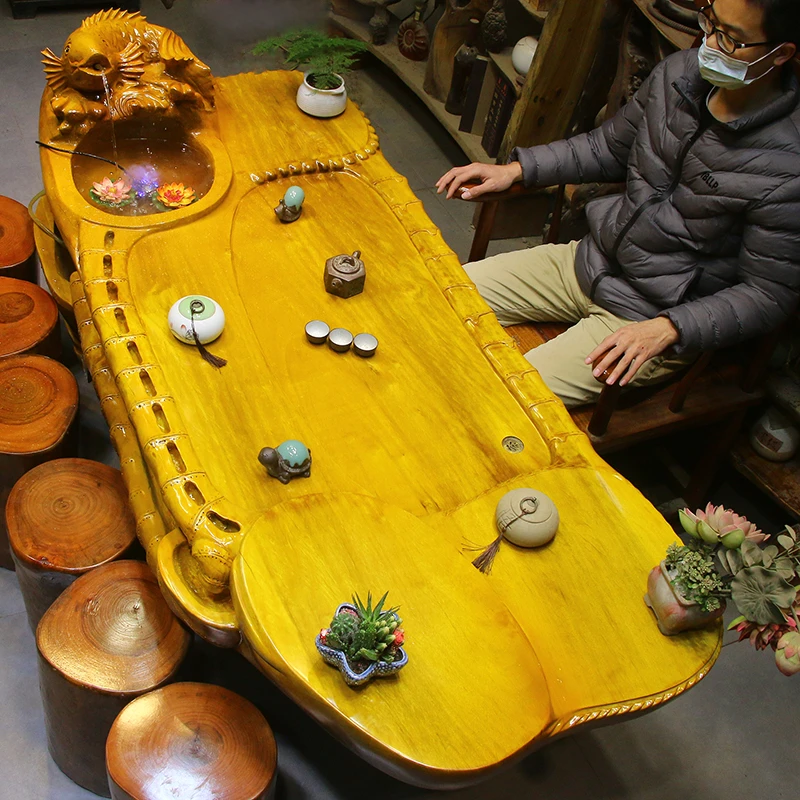 根雕茶台楠木茶桌树根茶海实木茶几树头木根茶桌椅组合GY6282