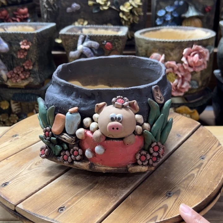 嘻哈多肉花盆百搭