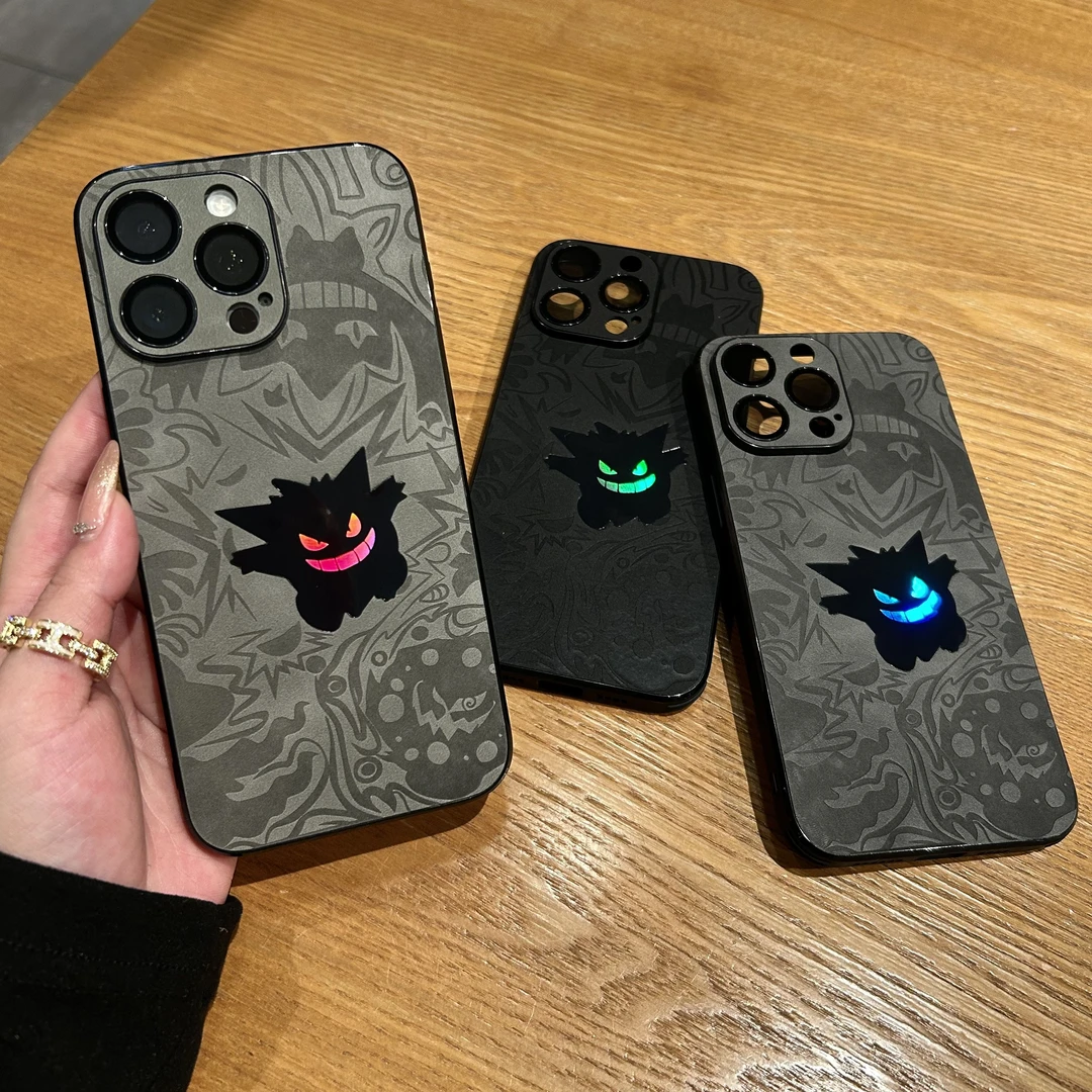 潮牌镭射耿鬼自带镜头膜适用苹果16/15promax手机壳磁吸14/13卡通
