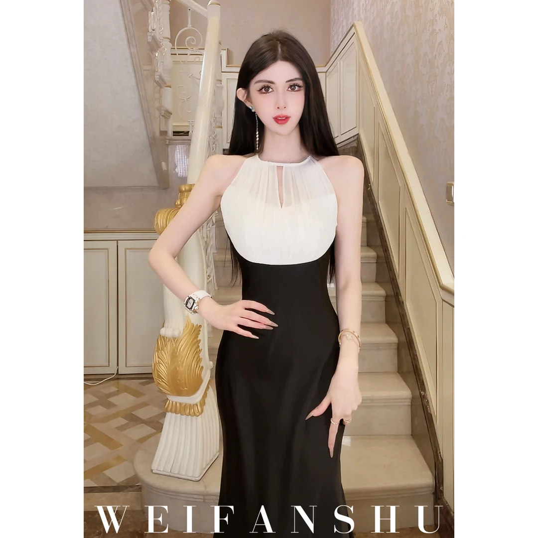 WEIFANSHU/魏凡舒【奢雅释爱】春夏新款气质优雅女神高级显瘦连衣裙