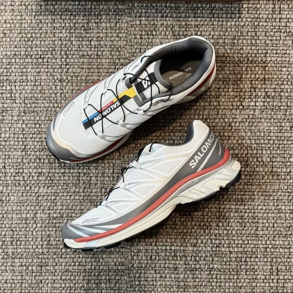 SALOMON萨洛蒙 XT-6  舒适百搭跑步鞋 男女同款 白灰红478644