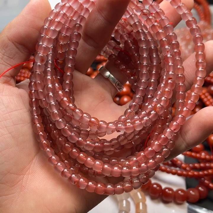 缅***缘南红玛瑙未镶嵌多样性发货默认微瑕称重5mm148.2克