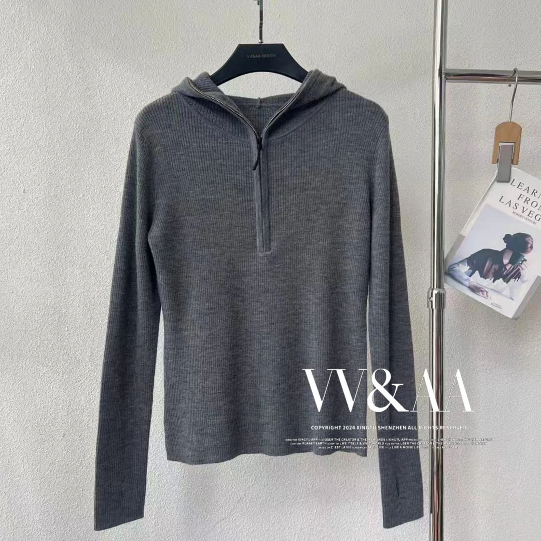 VV&AA 早秋薄款半拉链长袖连帽打底衫 YS~2506233