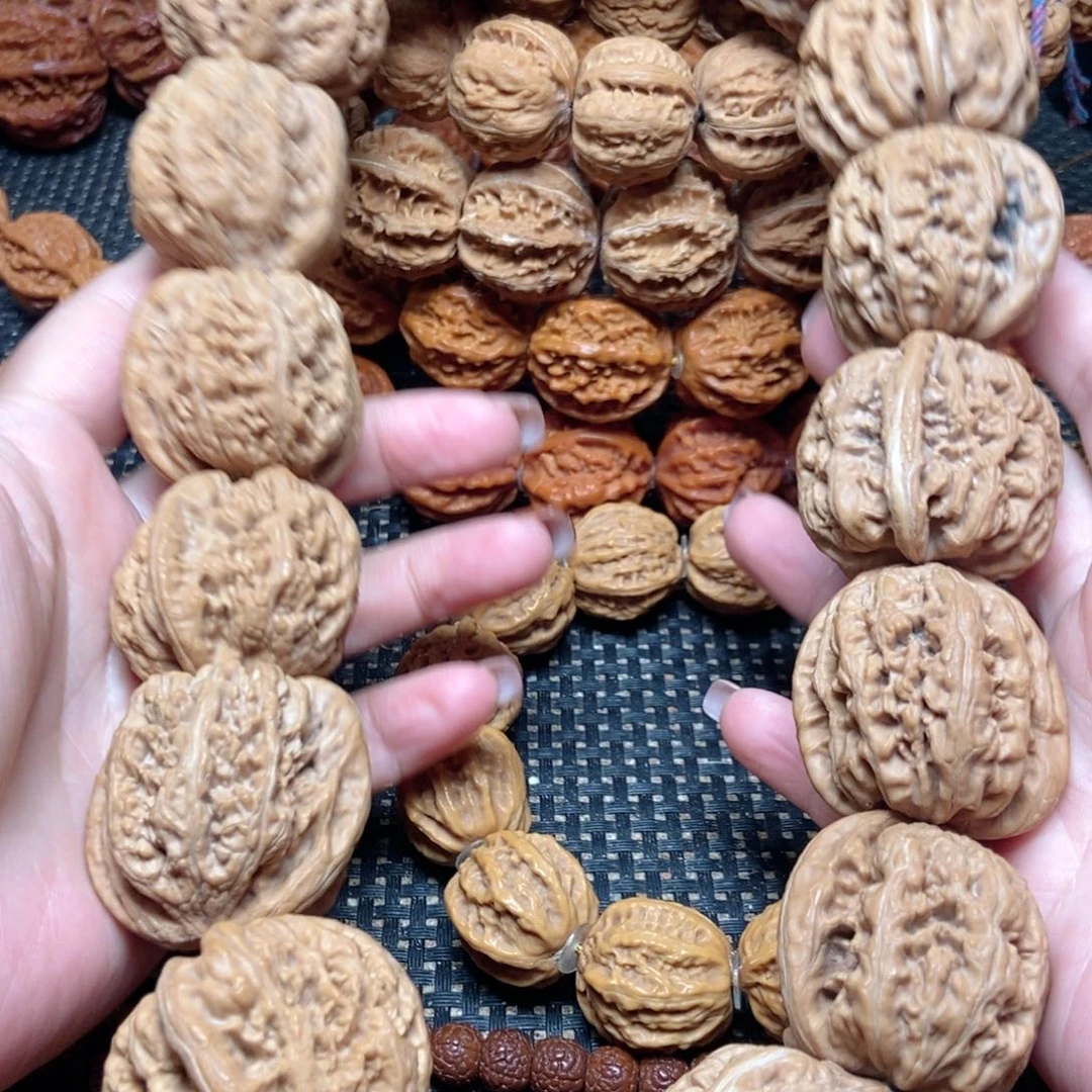 郑***堂文玩核桃手串平谷大粗筋麻核桃