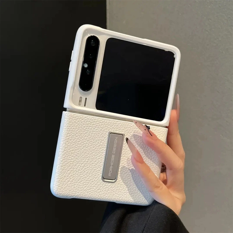 荔枝纹一体支架适用华为puraX折叠屏手机壳简约高档保护套POCKETS