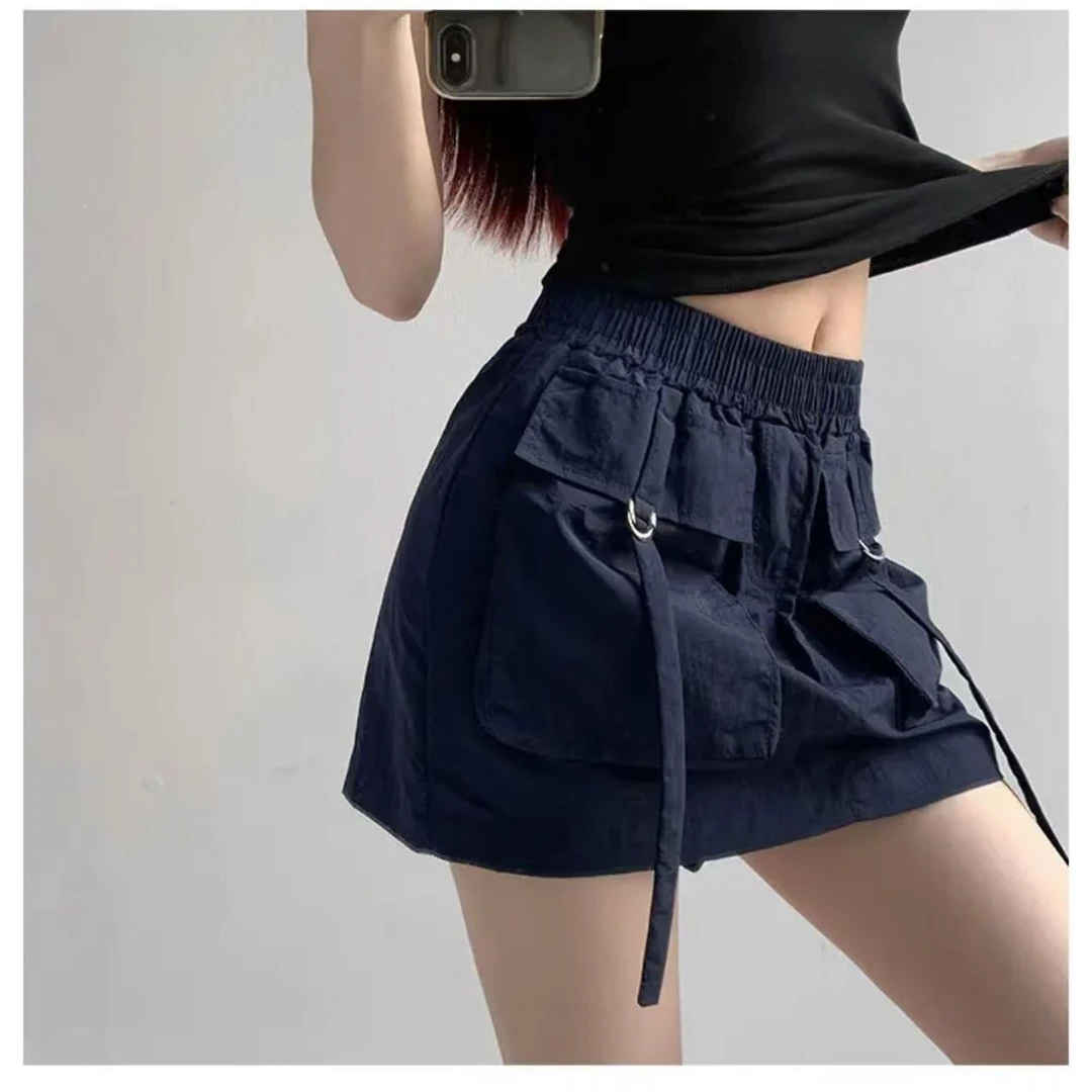 【意法-潮搭T•N】NN3307-时尚女装设计感工装半身裙不规则休闲显瘦