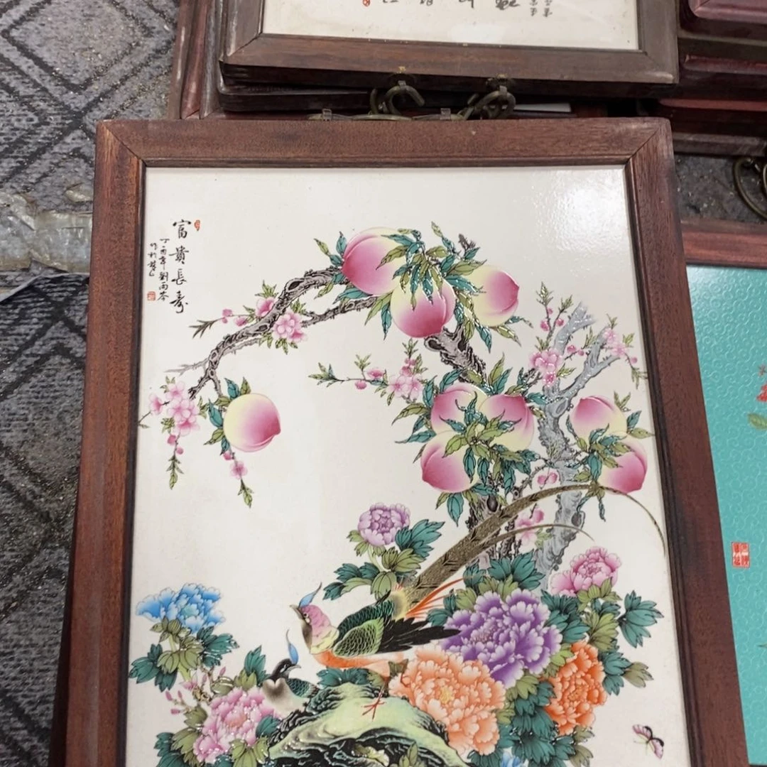 瓷片37*28*1景德镇瓷板画柴窑烧制