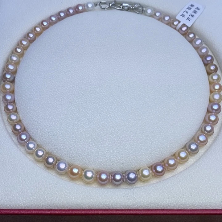 淡水珍珠未镶嵌颈饰无核 马卡龙