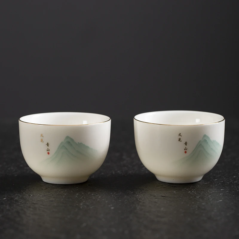 又见青山小杯子客杯家用茶具茶杯创意杯子陶瓷