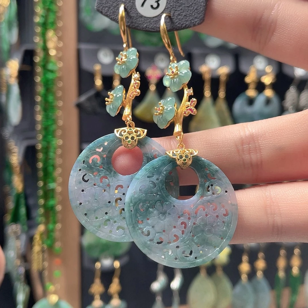 翡翠未镶嵌耳饰翡翠