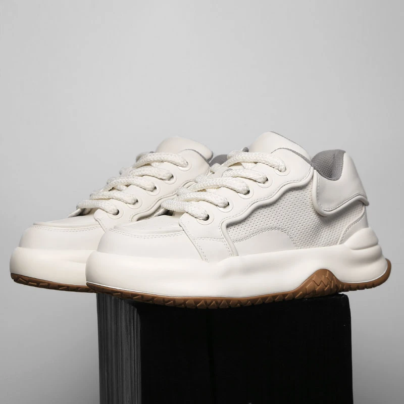 夏季2025新款厚底增高透气休闲百搭面包鞋时尚低帮男士休闲鞋